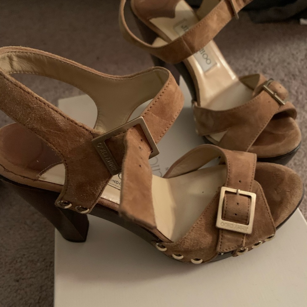 Jimmy Choo wooden sandal platforms..size 37!